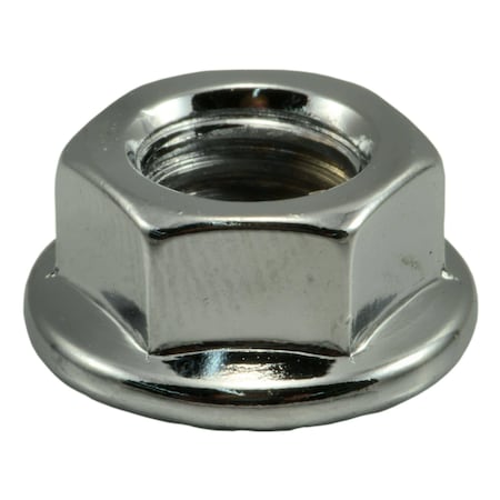 Midwest Fastener Flange Nut, 3/8"-16, Steel, Chrome Plated, 5 PK 39284